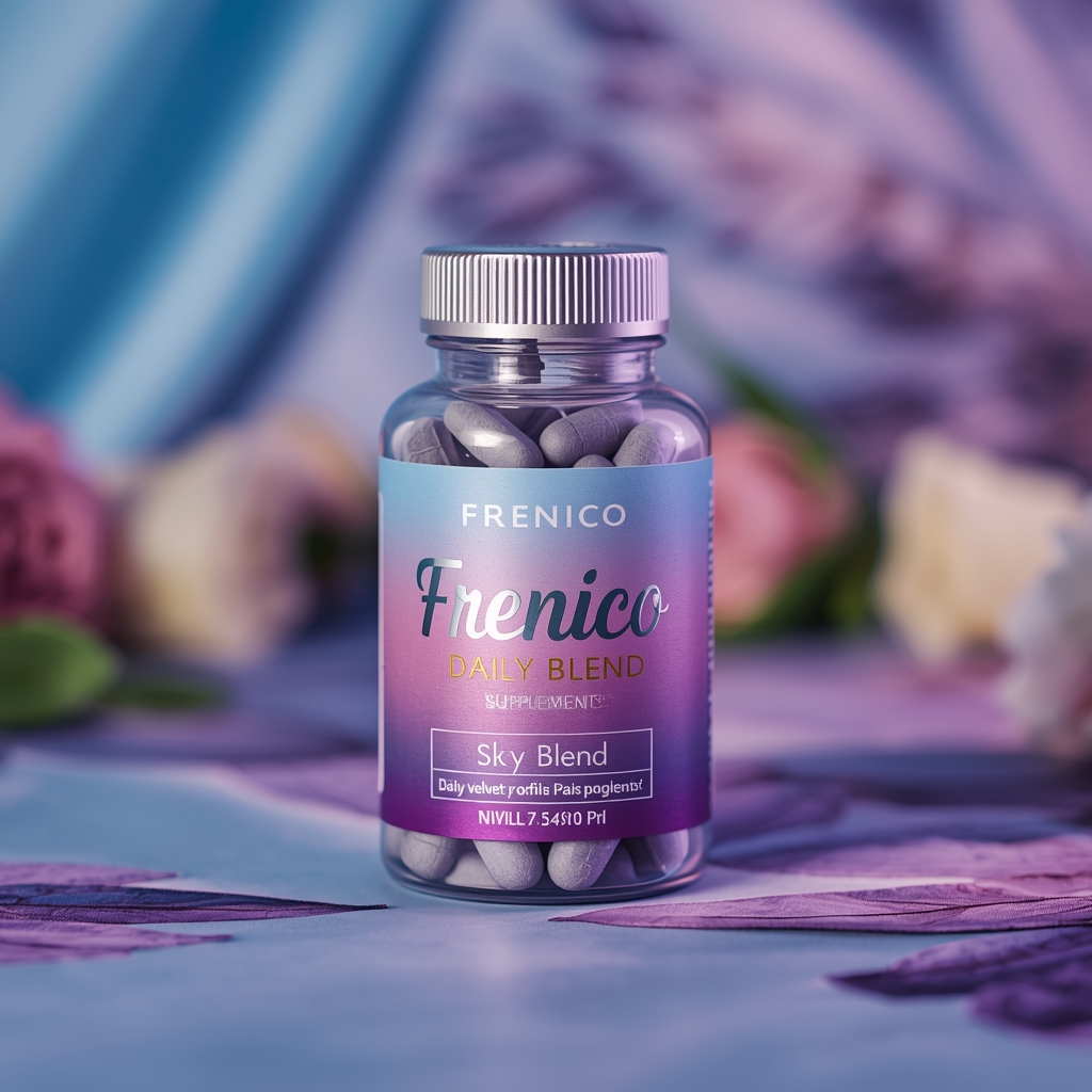 Abstract illustration of Frenico capsules with gradient wellness motif
